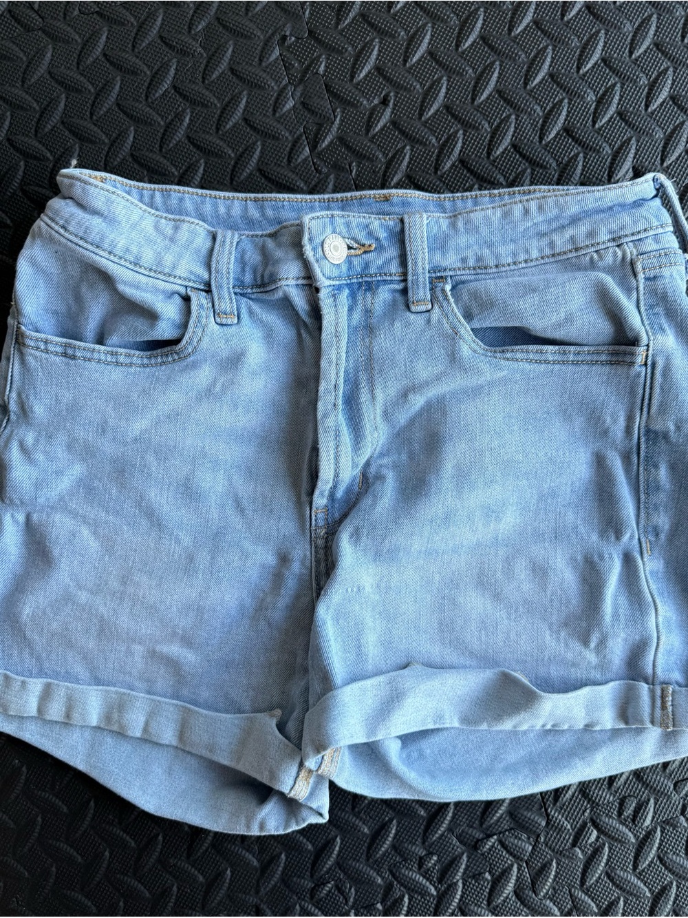 Old Navy Light Wash Denim Roll-Hem Shorts
